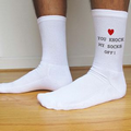 Large 1/2 Cushion Crew Sock White - sockprints